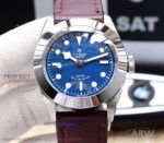 Best Replica 904L Tudor Black Bay 36mm Blue Face Leather Strap Automatic Watch M79500-0004